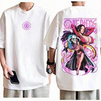 Vienas Gabalas Boa Hancock Marškinėliai Unisex Anime Grafinis Spaudas Apvalus Kaklas Grynos Medvilnės Per dideli Gatvės Stiliaus Viršutiniai Drabužiai Vyrams Moterims M