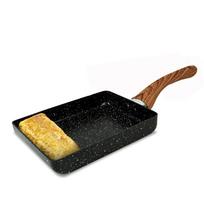 Japoniška Tamagoyaki keptuvė, nelipni omleto keptuvė indukcinei viryklei juoda