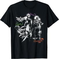 Nintendo Zelda Link The Princess Ganondorf Splatter T-Shirt T-Shirt S juoda