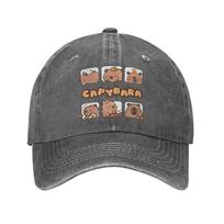 Gorra De Béisbol Capybara Play Skateboard Sol Caza Camping Sombreros De Hip Hop Lavados A Prueba De Sol Gorras De Béisbol C