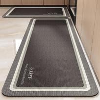 Virtuvės kilimas Neslystantis Vandeniui atsparus Aliejui atsparus PVC Oda Grindų kilimėlis Minimalistinis Pilkas Baltas Raidės Ilgas dydis Namų dekoracija Kilimai 50x80cm