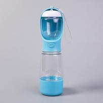 400ml Dog Water Dispenser with Poop Bag Container Pet Food Dispenser Dog Food Bottle  Travel Use rožinė
