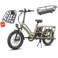 Fafrees FF20 CUV - Elektrinis krovininis dviratis - 250 W - 48 V - 24 Ah - Didžiausias greitis 25 km/h - Žalias - Su galiniu rėmu