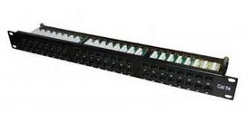 19'' komutacinė panelė 1U Cat6 UTP (24 portai, su kabelių laikikliu, galvanizuota)