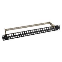 19'' komutacinė panelė Excel 100-050 (1U, 48 portai, be lizdų, su žymėjimu, juoda)