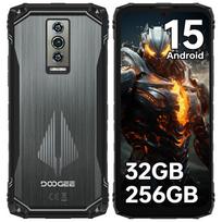 DOOGEE Blade10Pro Energy Tvirtas išmanusis telefonas Android 15, 32GB+256GB/2TB Mobilusis telefonas, 6150mAh, 6,56  Ekranas, 50MP+8MP/4G Trigubas kortelių lizdas/NFC juoda