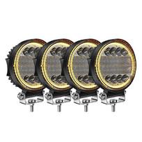 4x LED Darbinės Šviesos Kupolai Apvalūs Gintariniai Spot Combo Šviesos Gintariniai Rūko Žibintai Visureigiui