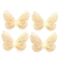 4pcs 50x36mm Gold Color Hollow Butterfly Elegant Iron Double-layer Butterfly For Jewelry Making DIY Clothing Headwear Decoration