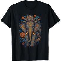 Ganesha Elephant Chakra Yoga Divine Deity Hinduism T-Shirt S juoda