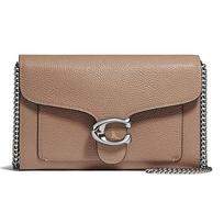 Coach Tabby 20 Woc Logo Leather Chain Shoulder Crossbody Clutch Small Women bags Light-Brown 89364-LHTAU Basic Set (Bag+Dust Bag)