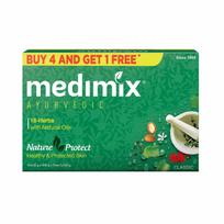 Medimix Ajurvedinis Klasikinis 18 Žolelių Muilas Maudynėms 125g (Pirkite 4, gaukite 1 papildomą pakuotę) | Natūralūs aliejai sveikai ir apsaugai 625g