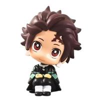 6pcs Demon Slayer Anime Figures Iguro Obanai Tokitou Muichirou Kawaii Action Collectible Model Toys Gifts for Kids
