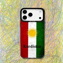 K-Kurdistano Vėliavos Žemėlapio Logotipo Telefono dėklas iPhone 17,16,15,14,13,12,X,8,Pro,Max,Plus,SE4,Air,Mini HD Juodas IMD Matinis iPhone15plus