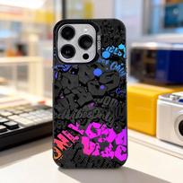 Grafiti meno šaunus dalykas Šaunus telefono dėklas iPhone 11,12,13,14,15,16,17,Pro,Max,Plus,E,Air,Mini IMD Matinis juodas iPhone16e