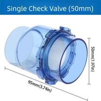 50 mm Atvartinis atbulinis vožtuvas Skaidrus dizainas Judantis vožtuvas Atbulinis vožtuvas UPVC medžiaga Atbulinės tėkmės stabdymo atvartinis vožtuvas Nuotekų kontrolė