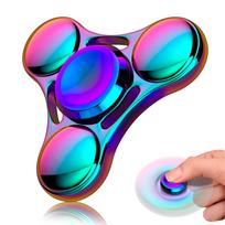 Vaivorykštės Fidget Spinner žaislai - Metalo NSO Maži rankiniai pirštų suktukai Dovana vaikams Suaugusiems Dėmesio stalo piršto galiuko suktukas blue