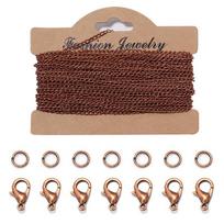 3Meters Iron Chain Metal Extender Twisted Cross Chain With Lobster Clasps Jump Rings For DIY Jewelry Making Necklace Accessories Width 2mm