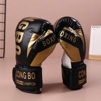 Vaikams 6 uncijų profesionalios bokso treniruočių sparingo pirštinės PU oda Vaikams kvėpuojančios Muay Thai bokso treniruočių karate pirštinės juoda