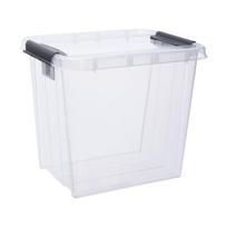 Daiktadėžė su dangčiu, įrankiams/daiktų saugojimo/žaislams Pro Box 27800202, 53 l, skaidri sp., 39 x 51 x 43.5 cm