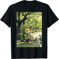 Nintendo Zelda Link Parke Nuotrauka Grafinis Marškinėlis Marškinėlis S juoda