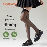 Women's Sexy Sheer Thigh-High Stockings with Bows One Size