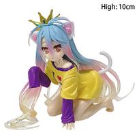 Nėra žaidimo, nėra gyvenimo Shiro 10cm PVC veiksmo figūrėlė Anime kolekcionuojamas modelis Žaislas Darbalaukio ornamentas Dovana gerbėjams