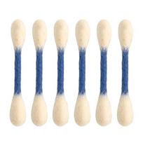 6Pcs Cotton Swabs Cat Toys with Catnip Giant Kitten Chew Sticks Indoor Cats Dental Care Teething Toy Big Felt Swab Interactive Boredom Toy mėlyna
