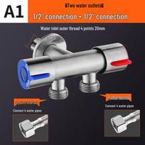TLXT Stainless Steel 3-Way Toilet & Washing Machine Faucet