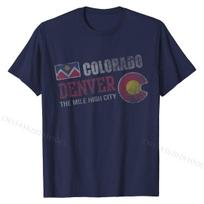 Denver Colorado T-Shirt The Mile High City Shirt Customized Tshirts On Sale Tops Shirt Cotton Men's Crazy S