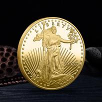 Replika moneta, 1 vnt. paauksuota Amerikos erelio moneta, Walking Liberty, 1 uncija replika žaisliniai suvenyrai ir dovanos iššūkio moneta R