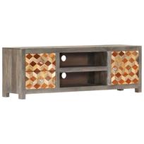 TV spintelė pilka 120x30x40cm mango medienos masyvas