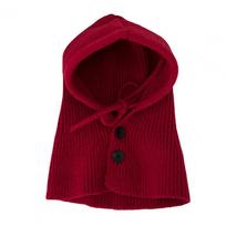 Ladies Winter Balaclava Hat Thick Warm Knitted Button Closure Wind Shielding Cycle Riding Headwear Adjustable Full Outdoor Use Tr Practical Use raudona