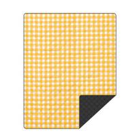 Ypač didelis pikniko pledas, atsparus vandeniui, smėliui, sustiprintas, lengvai nešiojamas, sulankstomas, lauko pikniko kilimėlis, paplūdimio pledas 150x200cm geltona