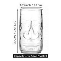 Baro Tiki Stiklinės Tiki Puodelis - Havajietiško Stiliaus Stiklinės Skaidrios Stiklinės 400-600ml white