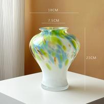 Colored Glazed Glass Vase Pink Gradient Hydroponics Terrarium Flower Arrangement Accessories Home Decoration Flowerpot Vases šviesiai žalios spalvos