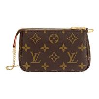 Louis Vuitton Mini Pochette Accessoires Rudo Monogramos Drobės Moteriški Krepšiai M58009 Basic Set (Bag+Dust Bag) black