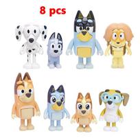 8/12 vnt. Bluey Bingo Anime figūrėlės Žaislų rinkinys Animacinis Mini PVC Lėlės su judamomis jungtimis Ornamentai Šventės Kalėdos Vaikų Žaislai Dovana