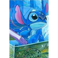 Disney Diamond Painting Set Stitch Oil Painting Style Healing Illustration Embroidery Wall Decoration DIY Set Gift Handmade Crystal 5D Diamond Round 20x30cm