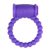 Vibruojantis penio žiedas Easytoys Purple Beaded Ring, mini vibratorius, baterijos įtrauktos