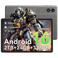 TABWEE T50 Android 16 Planšetė 11 colių 24GB RAM + 128GB ROM (2 TB TF), 90 Hz ekranas, 8000 mAh, 5G WiFi only tablet pilka