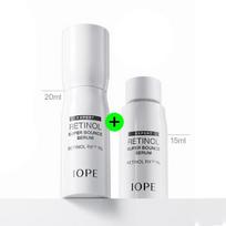 IOPE Retinol Super Bounce serumas 20ml + 15ml (Užpildykite) - retinolio stangrinamasis serumas, korėjietiškas 20ml + Refill 15ml