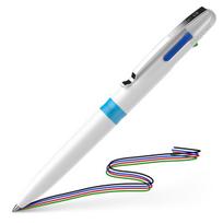 4 spalvų rašiklis Schn, baltas, 0.5 mm, su spaustuku, Ballpoint pen Take 4 white Take 4 Refill M black, red, blue, green