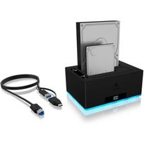 Išorinio kietojo disko dėklas Icy Box Ib-127cl-u3 stotelė 2x 2.5/3.5" Hdd/ssd, Usb 3.0, klonavimo funkcija