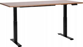 Kompiuterio stalas reguliuojamo aukščio Beliani Destin III Electric, 180 cm x 72 cm, 74 - 119 cm, juoda sp./tamsiai ruda sp.