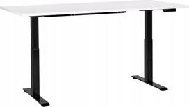 Kompiuterio stalas reguliuojamo aukščio Beliani Destin III Electric, 180 cm x 72 cm, 74 - 119 cm, balta sp./juoda sp.