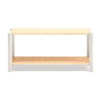 Kreminės spalvos/šviesios natūralios spalvos pastatoma lentyna iš ąžuolo 126x59x43 cm Bona – Teulat