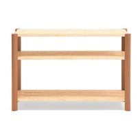 Raudonos plytų spalvos/šviesios natūralios spalvos pastatoma lentyna iš ąžuolo 126x84x43 cm Bona – Teulat