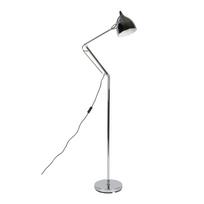 Sidabrinės spalvos pastatomas šviestuvas su sulankstoma konstrukcija (aukštis 137 cm) su metaliniu gaubtu Reader – Zuiver