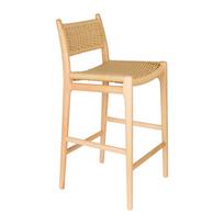 Šviesios natūralios spalvos iš buko masyvo baro taburetė (sėdynės aukštis 67,5 cm) Cecile – Dutchbone