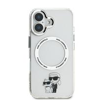 Karl Lagerfeld IML Karl and Choupette MagSafe Apple iPhone 16 dėklas telefonui skaidrus